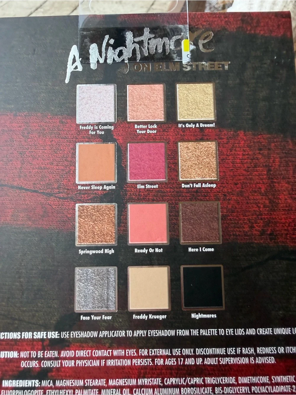 A Nightmare On Elm Street Eyeshadow Palette - Black & Red 12 Shades
